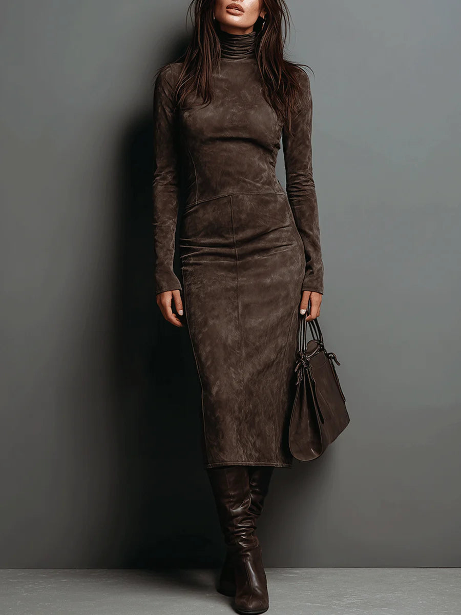 Vélin™ | Frosina Suede Midi Dress
