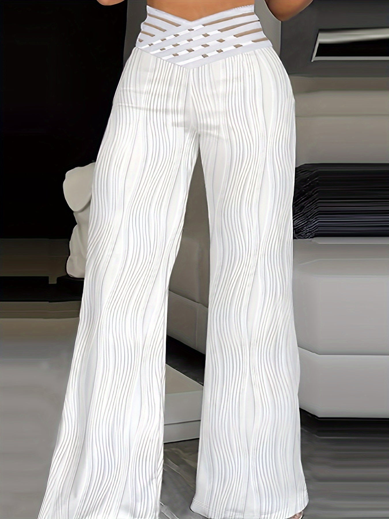 Emy - High Waist Crisscross Trousers