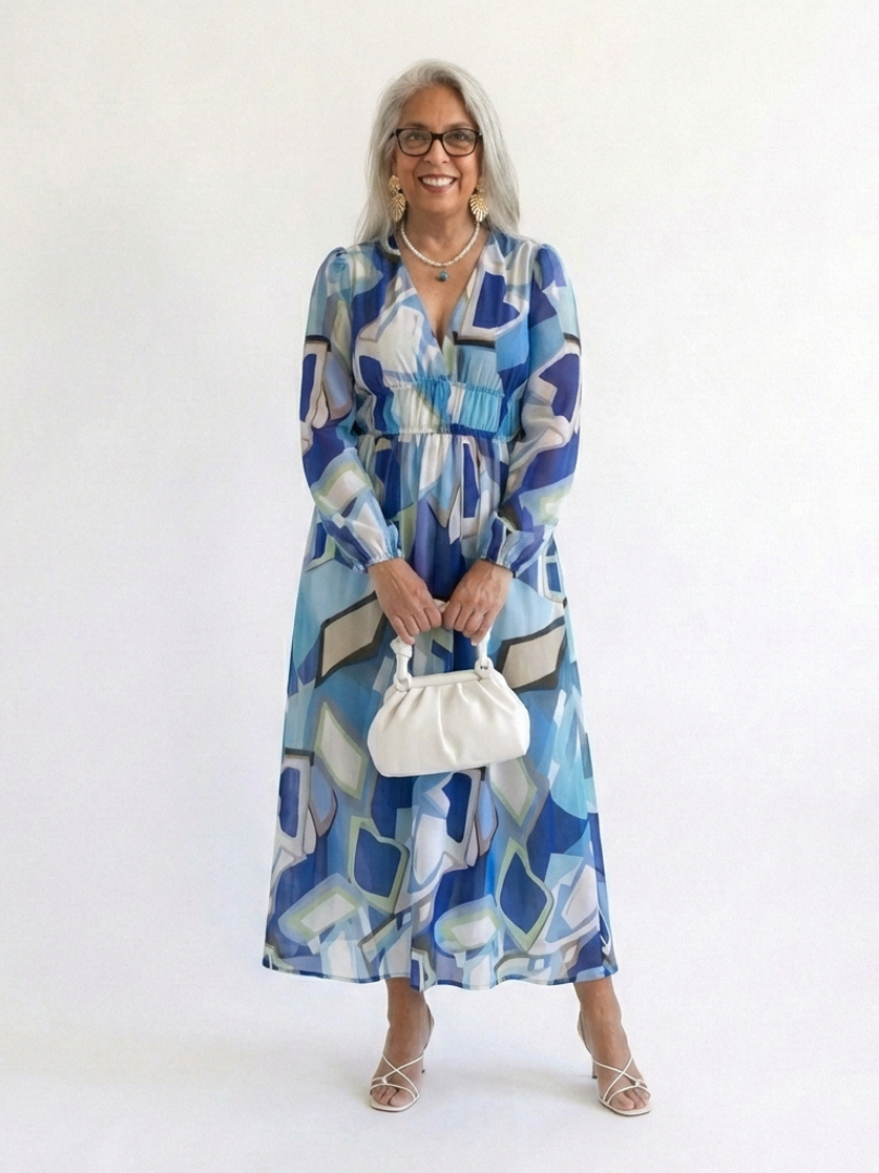Althea | Elegant Floral Maxi Dress with Long Sleeves