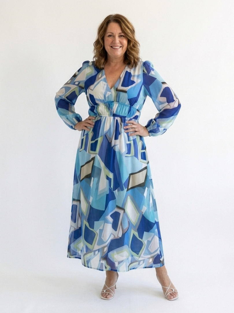Althea | Elegant Floral Maxi Dress with Long Sleeves