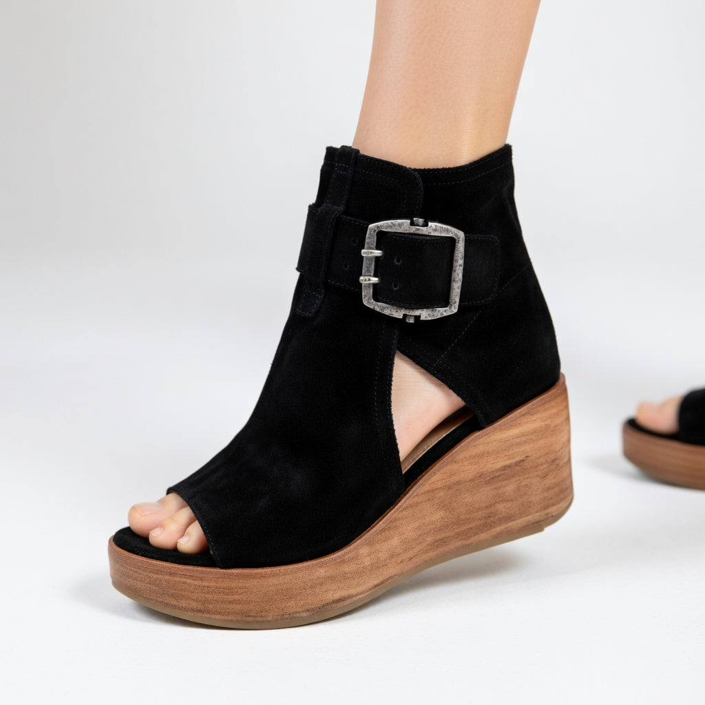 Lina™ | Open-Toe Wedge Booties