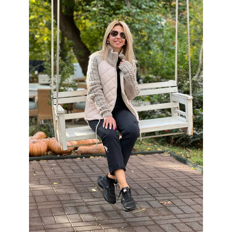 Emma | Gebreid Damesjack met Rits | Gewatteerd