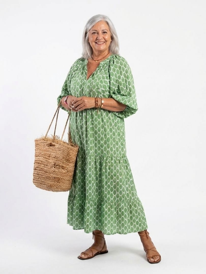 Evadne Floral V-Neck Maxi Dress