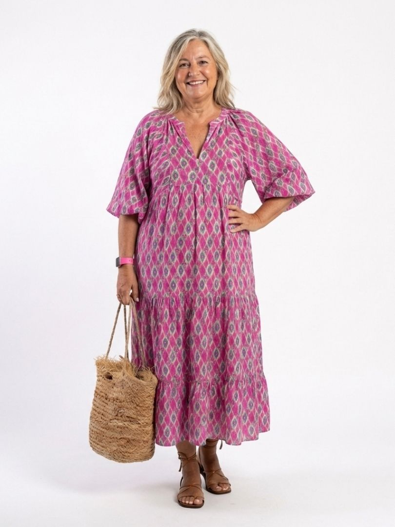 Evadne Floral V-Neck Maxi Dress