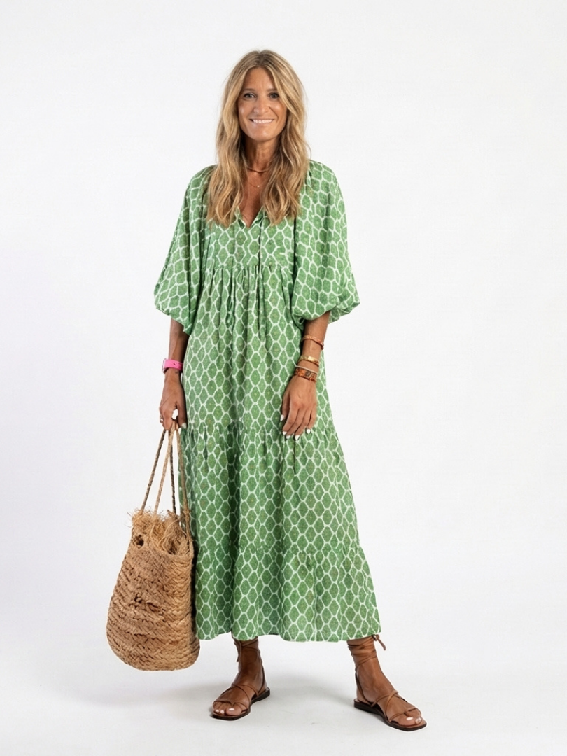 Evadne Floral V-Neck Maxi Dress