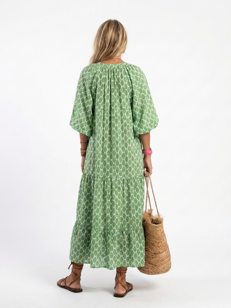 Evadne Floral V-Neck Maxi Dress