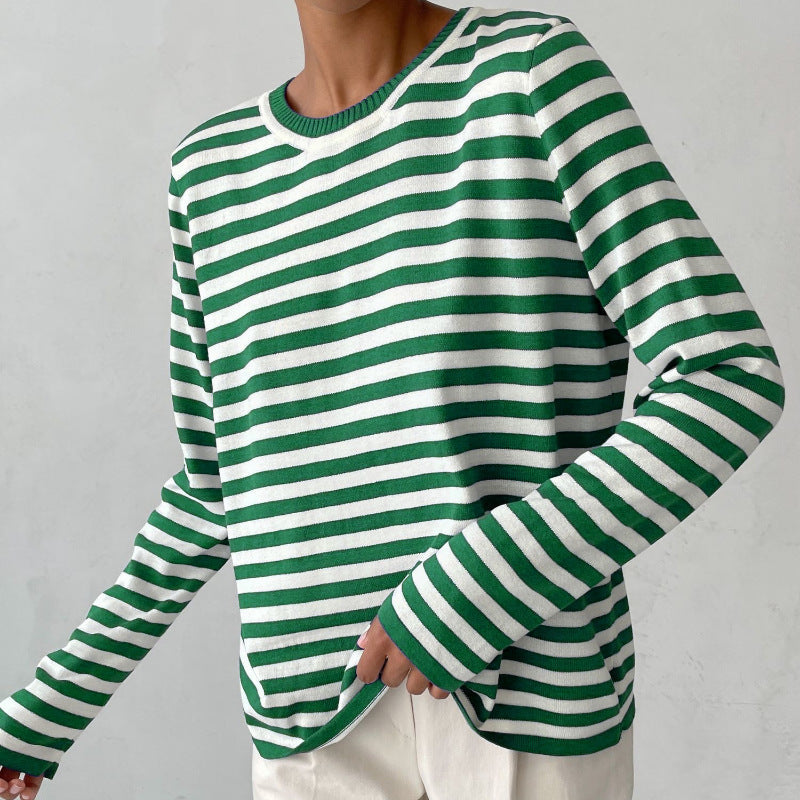 Elise Leroy Stylish Striped Long-Sleeve Top