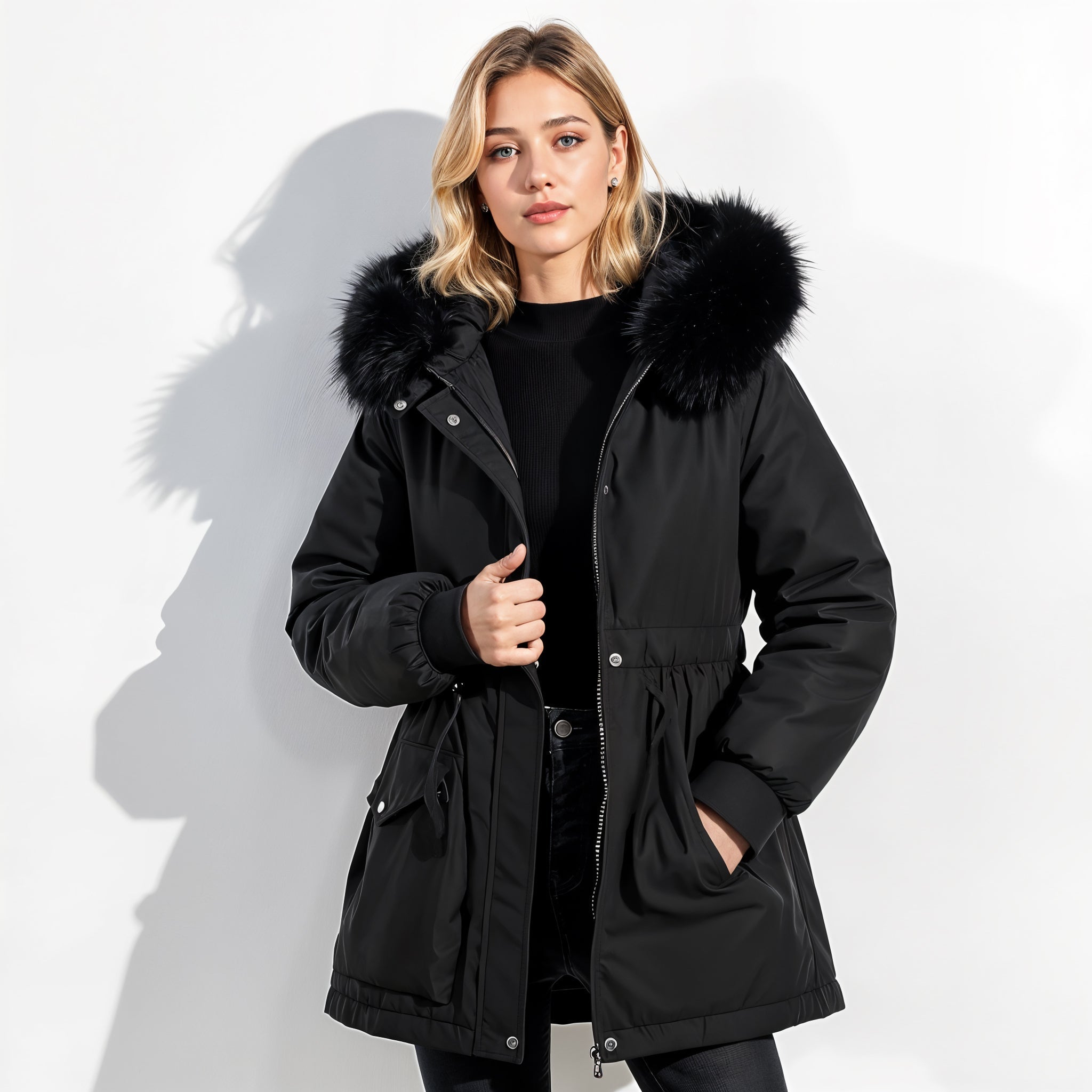 Faux Fur Hooded Parka