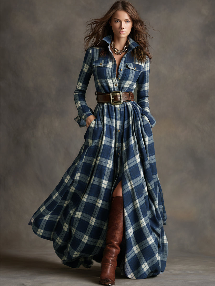 Giulietta – Plaid Maxi Shirt Dress