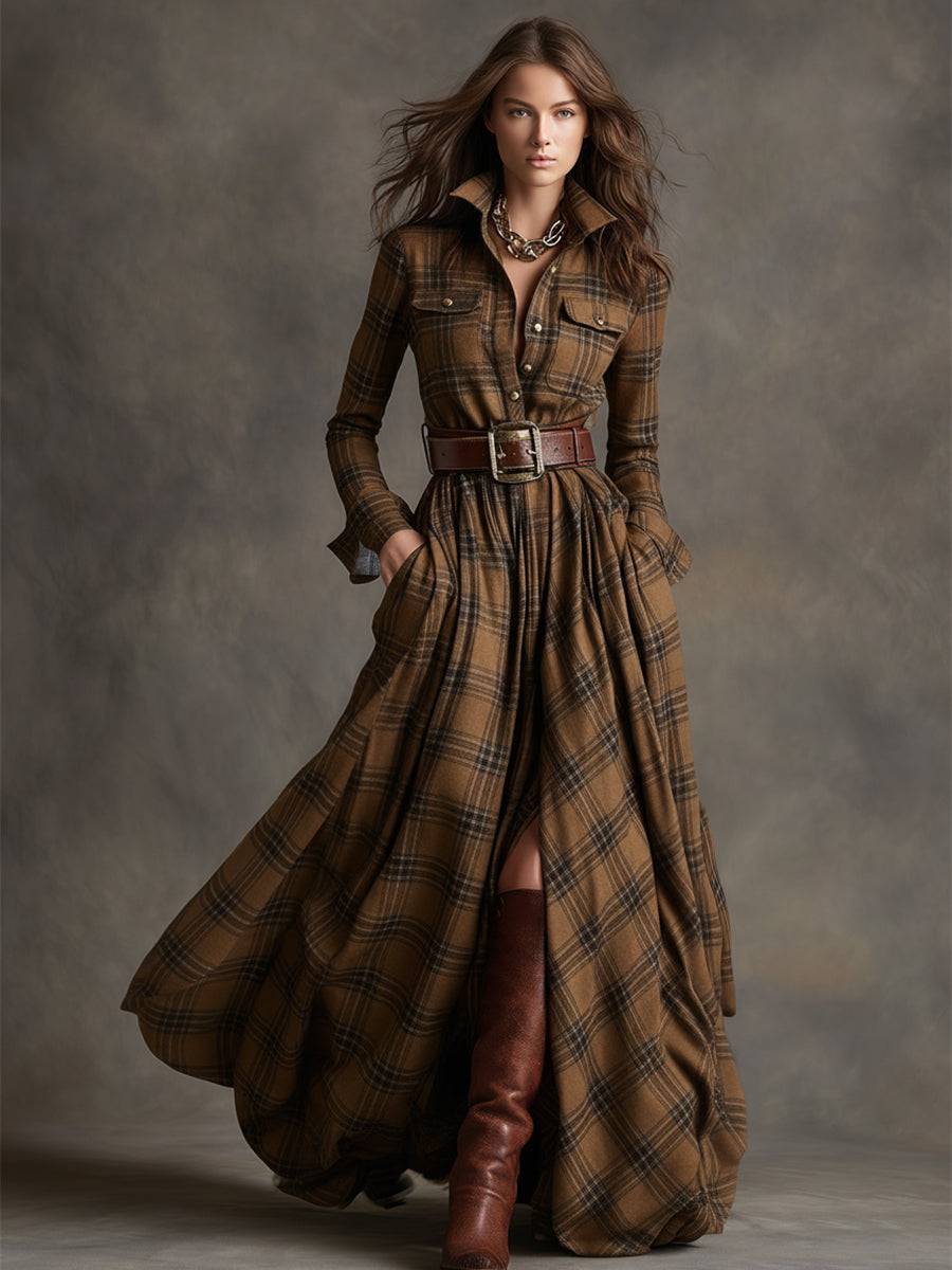 Giulietta – Plaid Maxi Shirt Dress