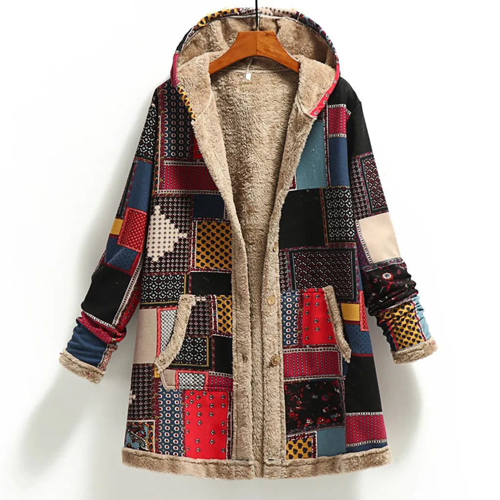 Giuliana Cozy Patchwork Fuzzy Jacket