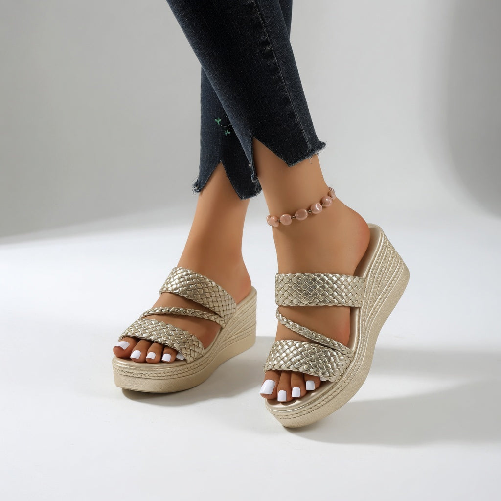 Hysoria - Women's Wedge Sandals with Braided Cross Straps