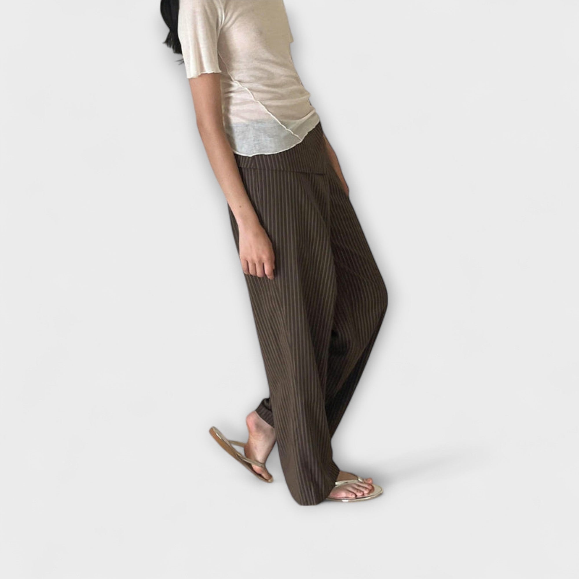Vélin™ | Striped Pleated Trousers