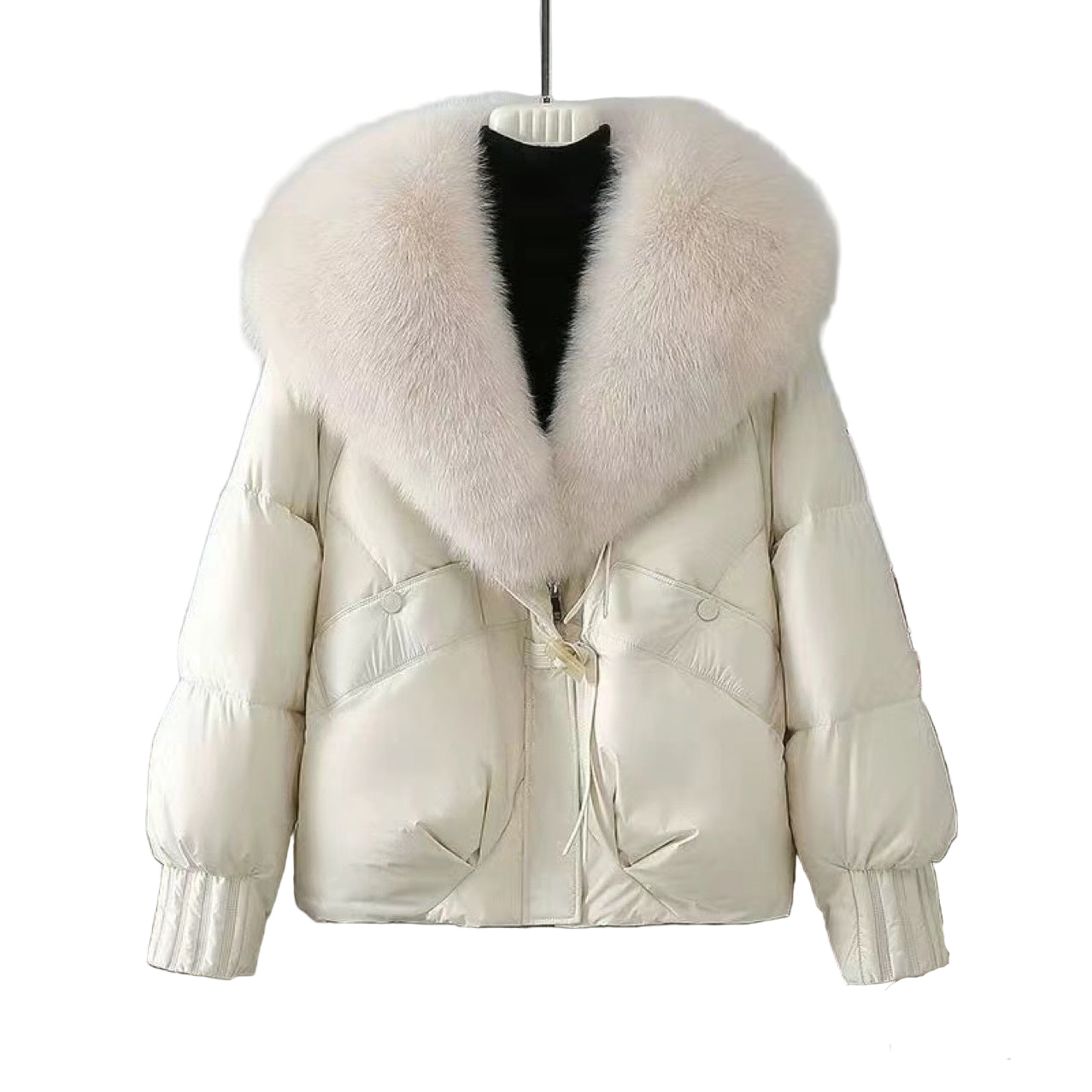 Vélin™ | Eliza Short Puffer Jacket with Fur Collar