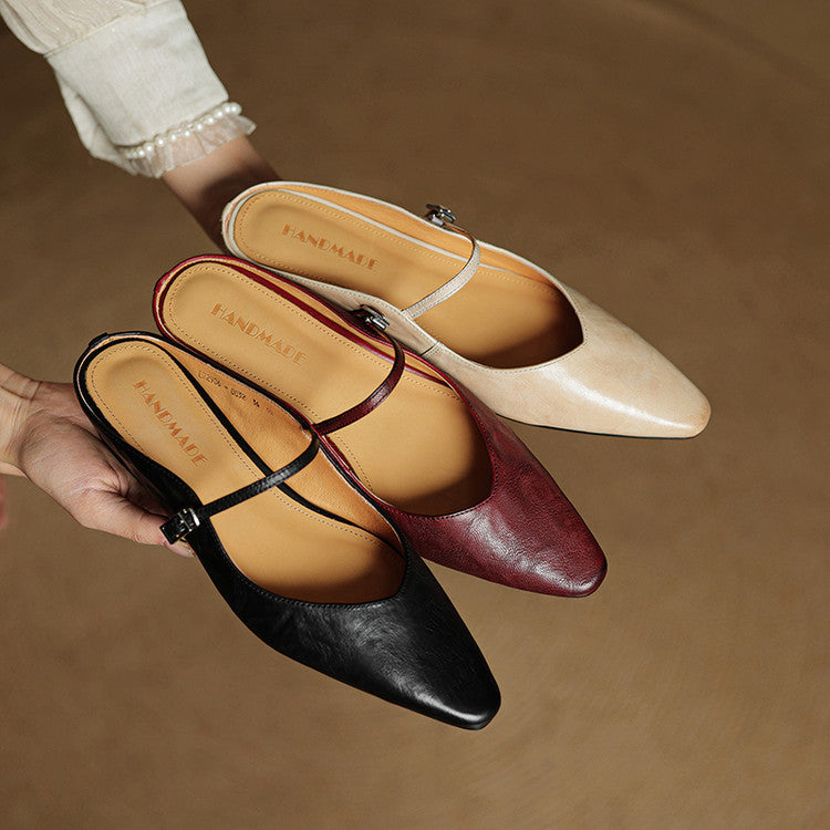 Eclipse Genuine Leather Mules