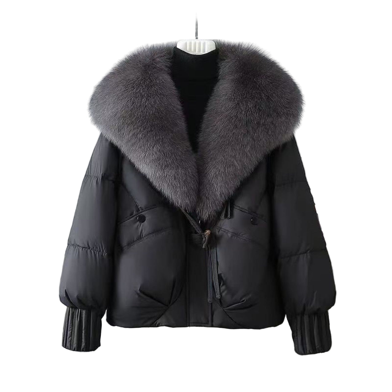 Vélin™ | Eliza Short Puffer Jacket with Fur Collar