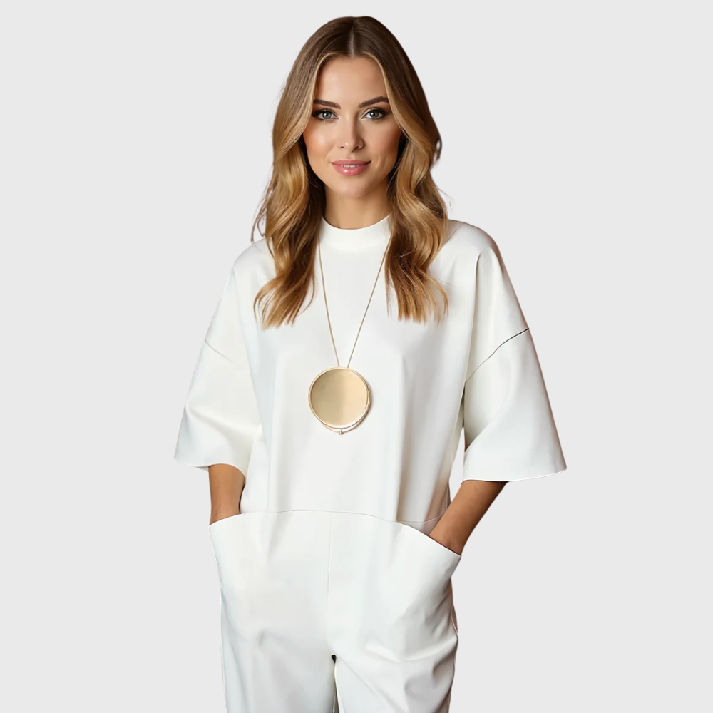 Vélin™ | Elegant Short-Sleeve Jumpsuit