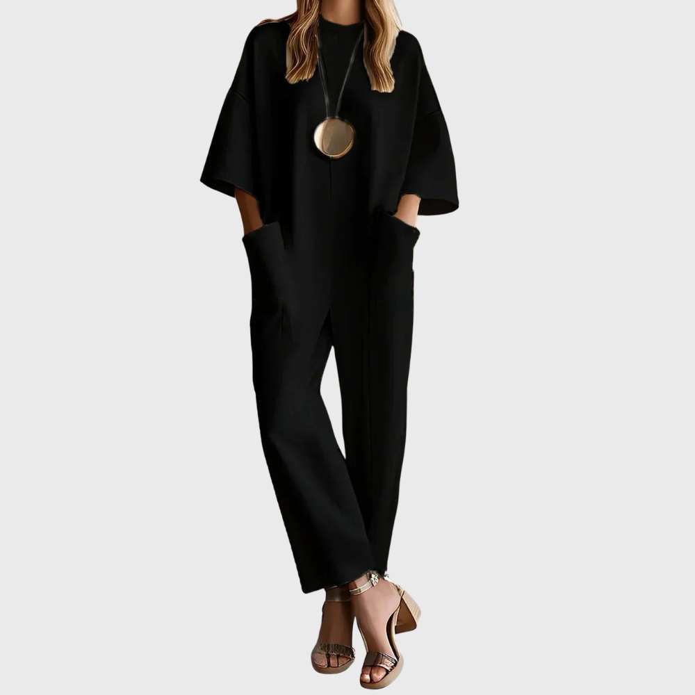 Vélin™ | Elegant Short-Sleeve Jumpsuit