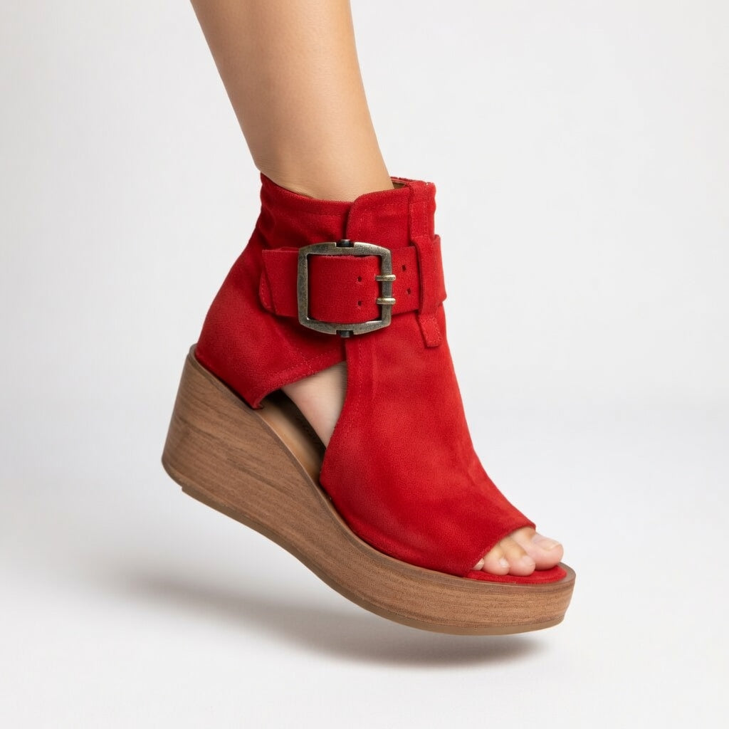 Lina™ | Open-Toe Wedge Booties
