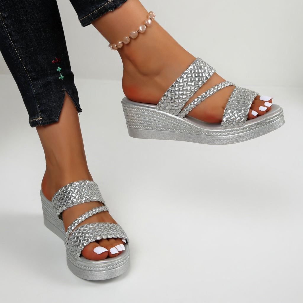 Hysoria - Women's Wedge Sandals with Braided Cross Straps