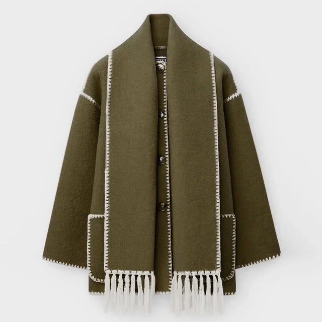 Sofia Amoretti Wool-Blend Scarf Coat