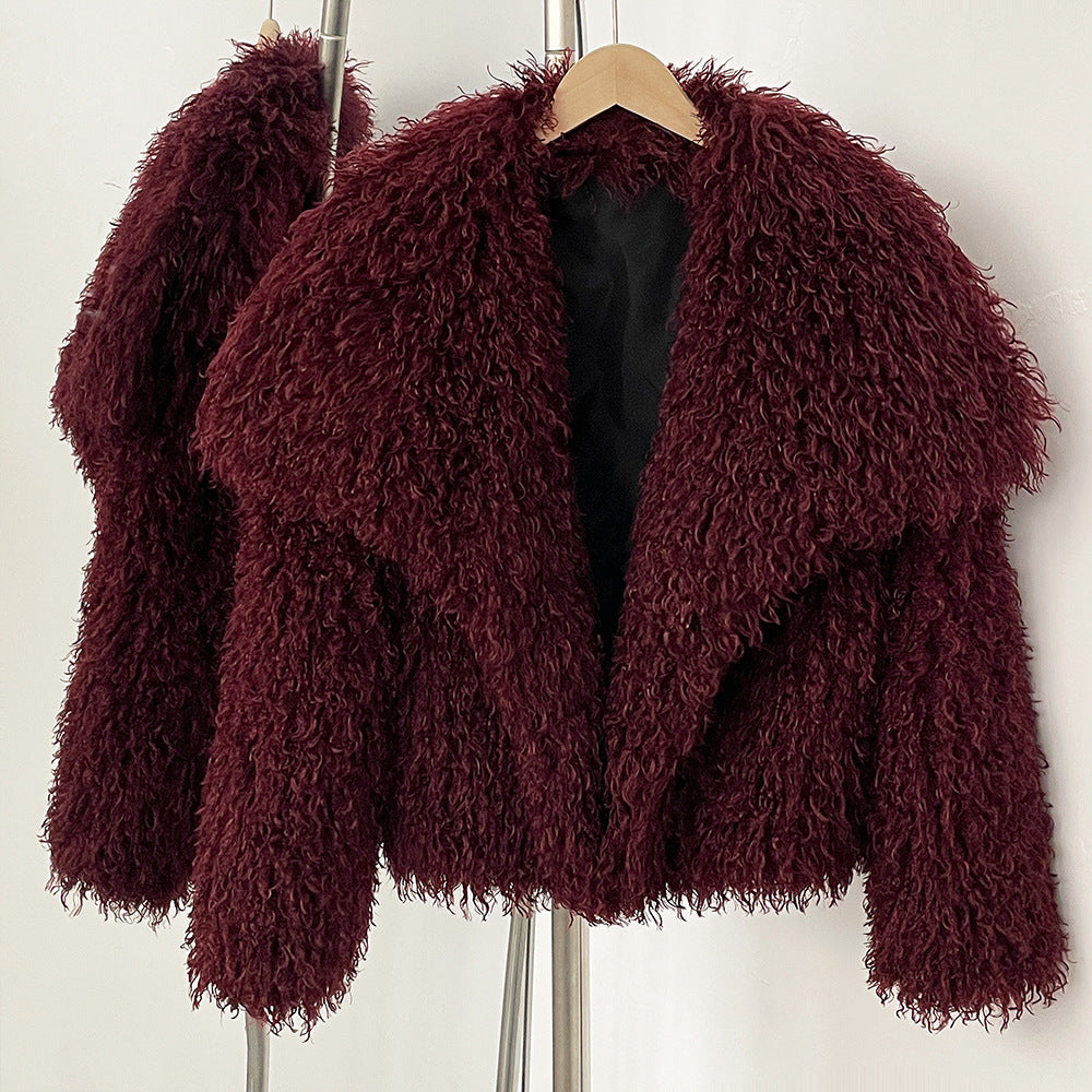 Sofia Amoretti Plush Curl Faux Fur Jacket