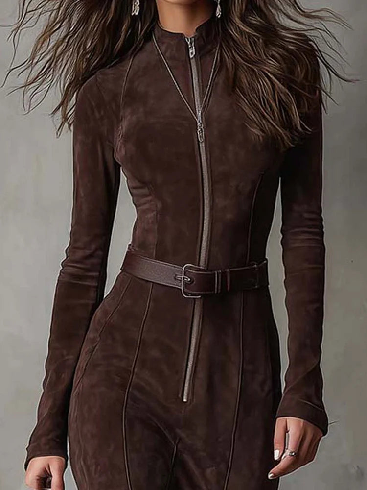 Vélin™ | Alessia Suede Long Dress