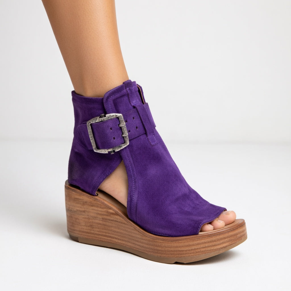 Lina™ | Open-Toe Wedge Booties