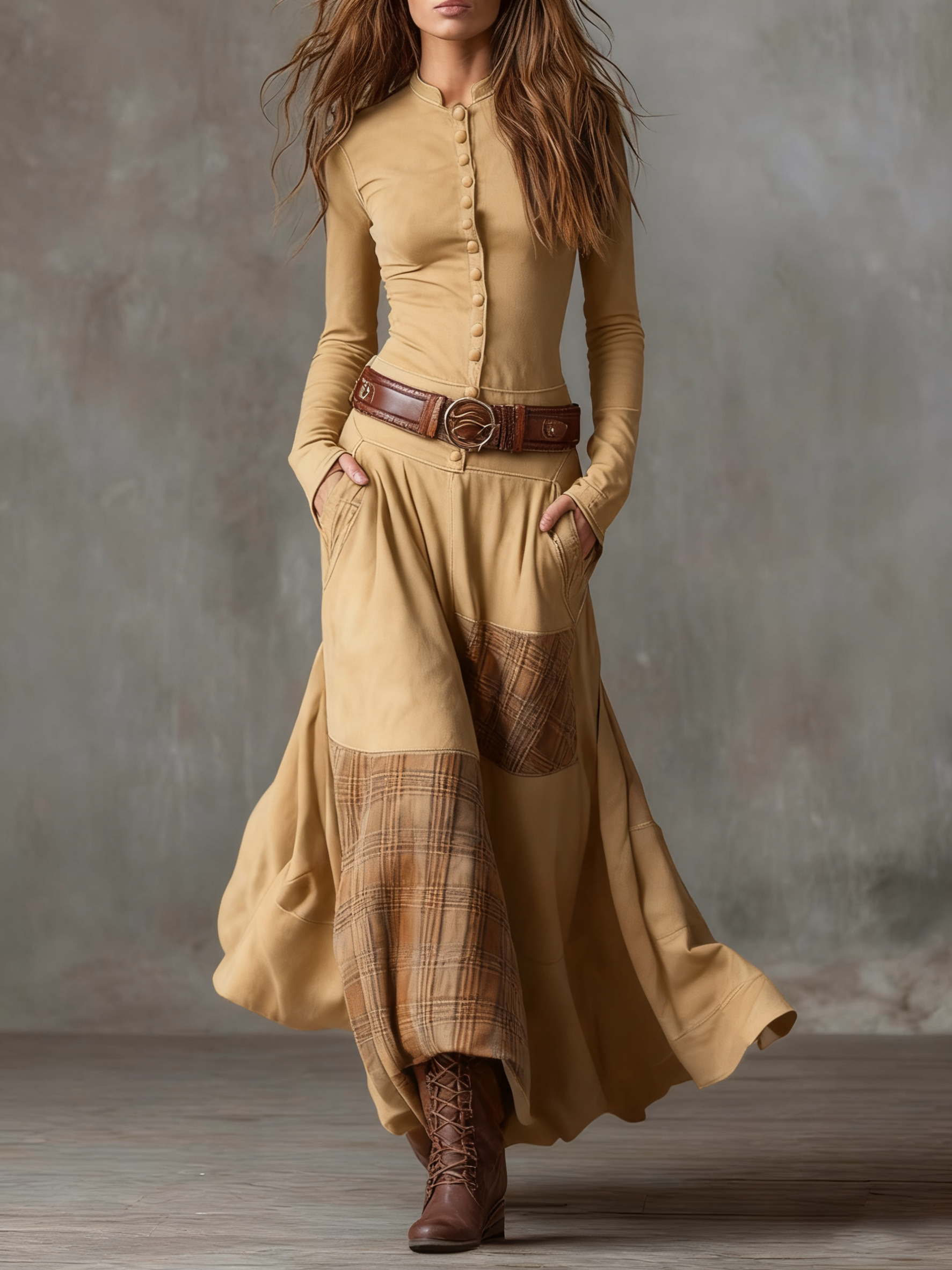 Vélin™ | Michelle Suede Maxi Dress