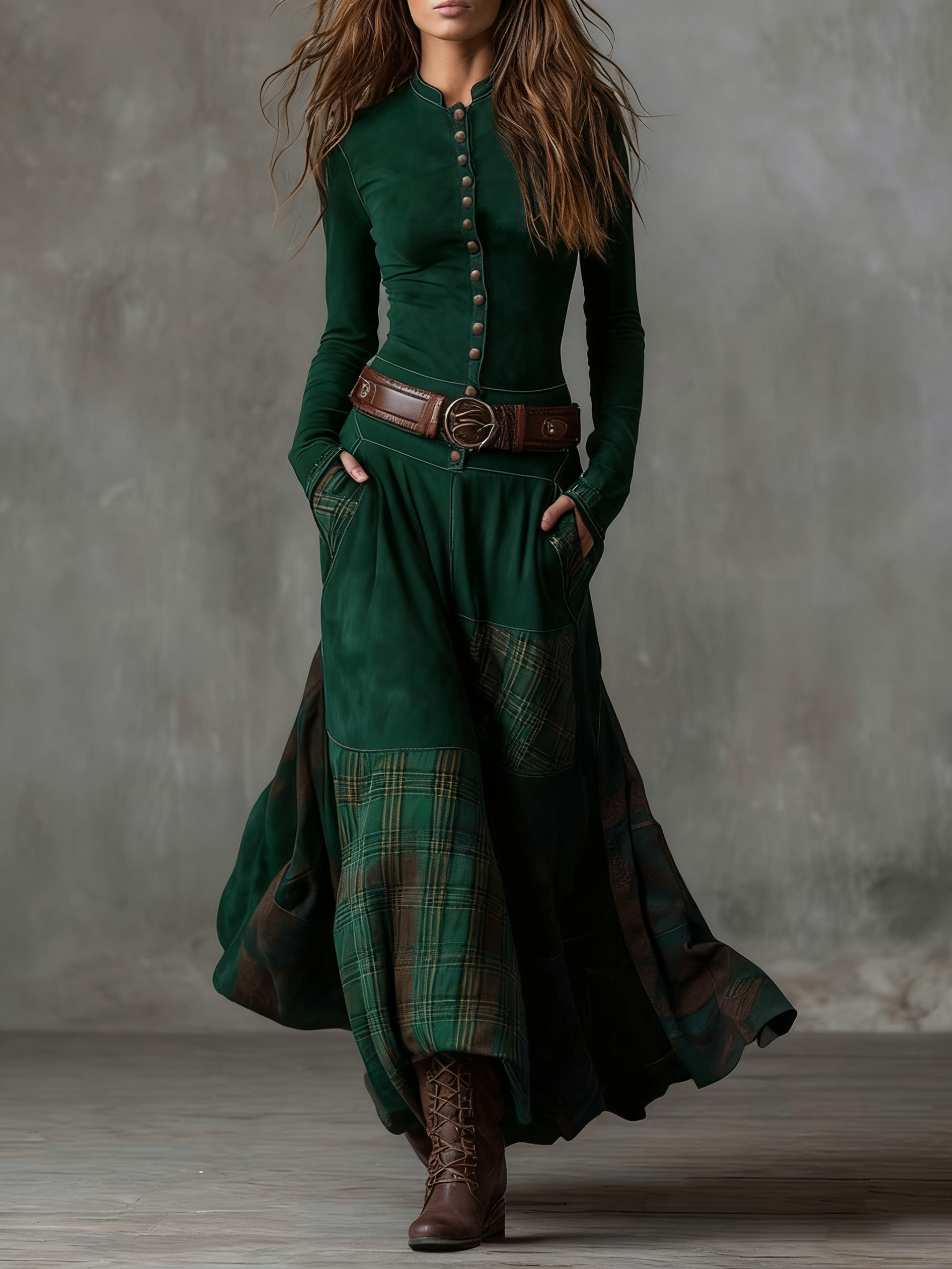 Vélin™ | Michelle Suede Maxi Dress