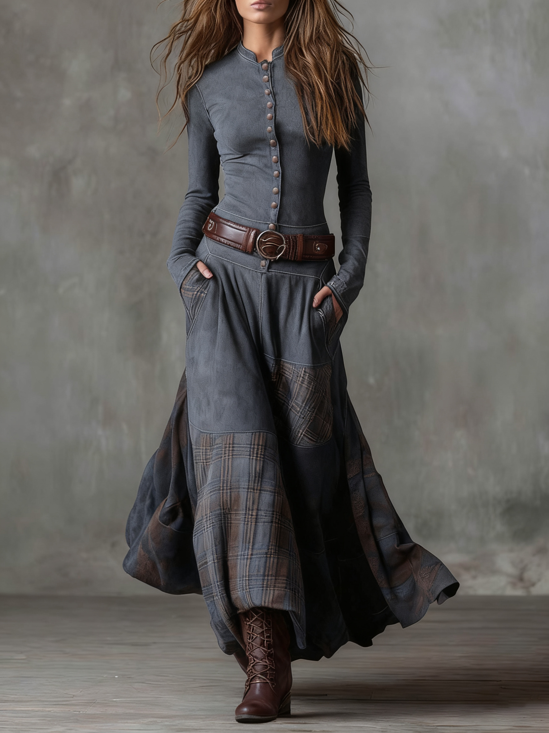 Vélin™ | Michelle Suede Maxi Dress
