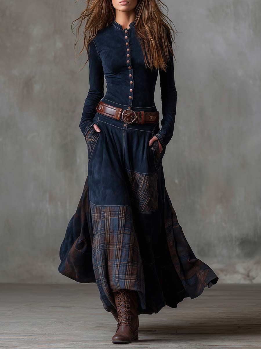 Vélin™ | Michelle Suede Maxi Dress