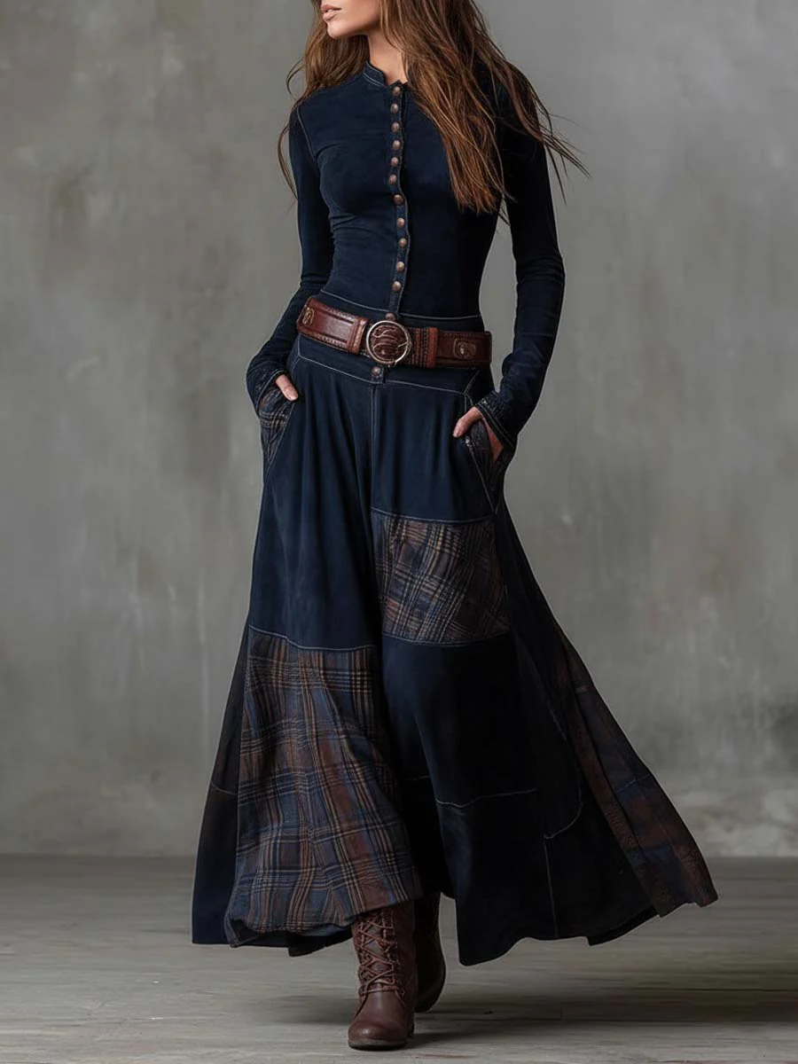 Vélin™ | Michelle Suede Maxi Dress