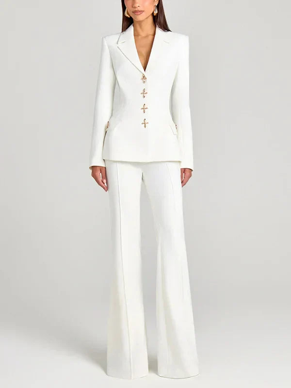 Vélin™ | White Single-Button Blazer