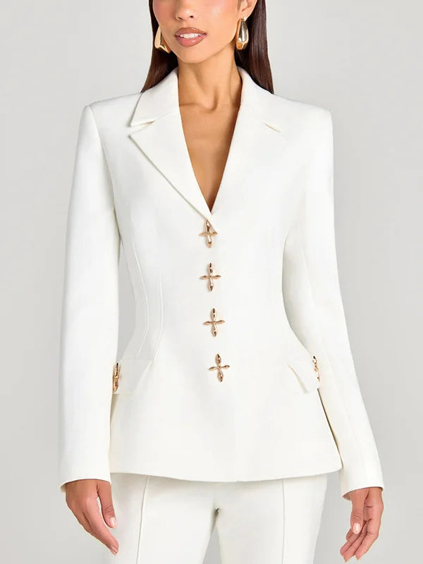 Vélin™ | White Single-Button Blazer