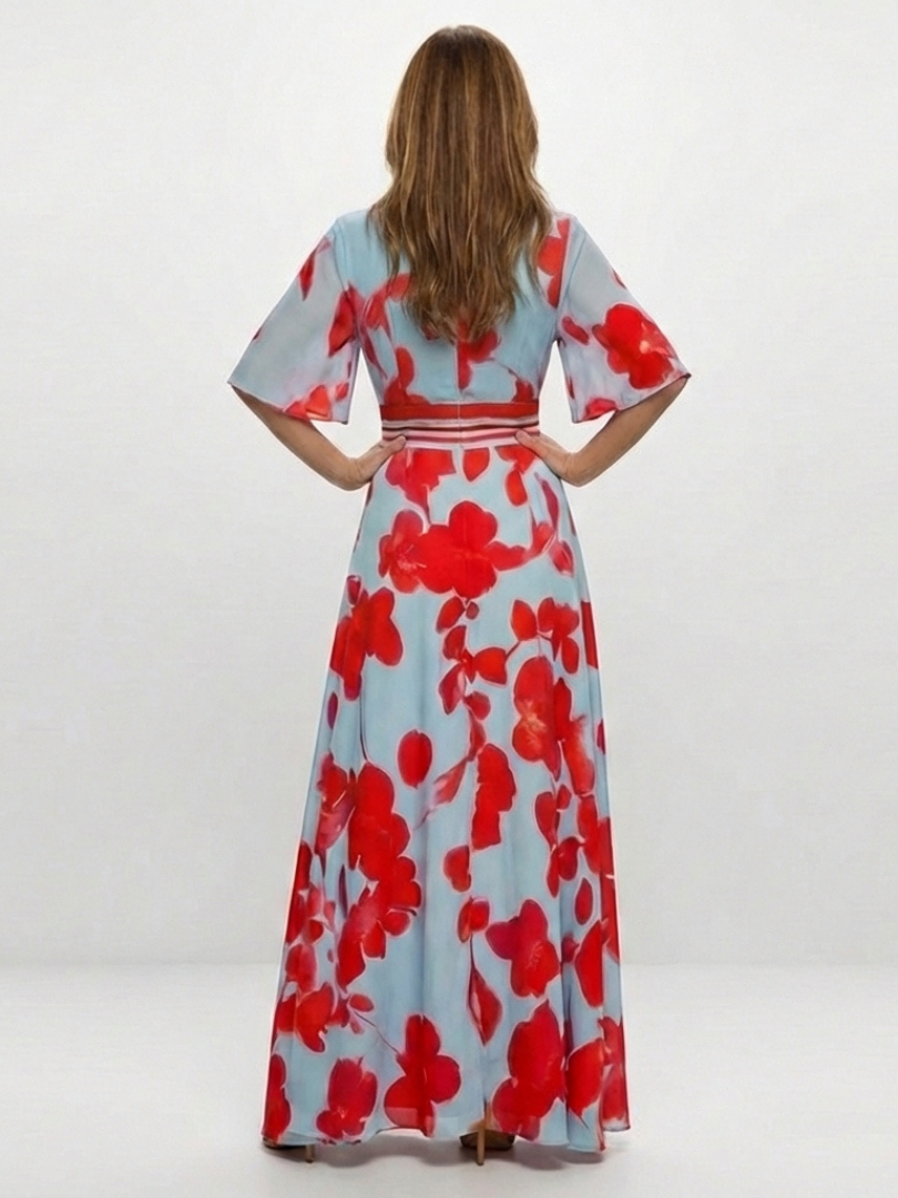 Corinne | Floral V-Neck Maxi Dress