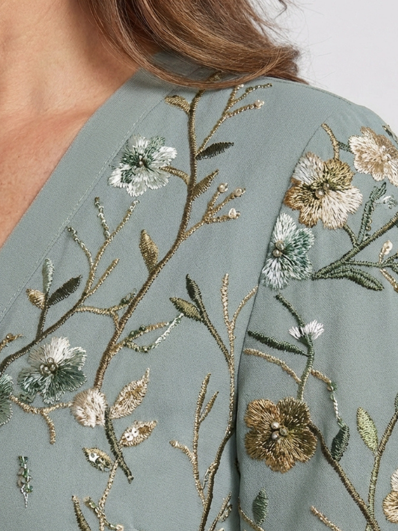 Evadne Floral V-Neck Maxi Dress