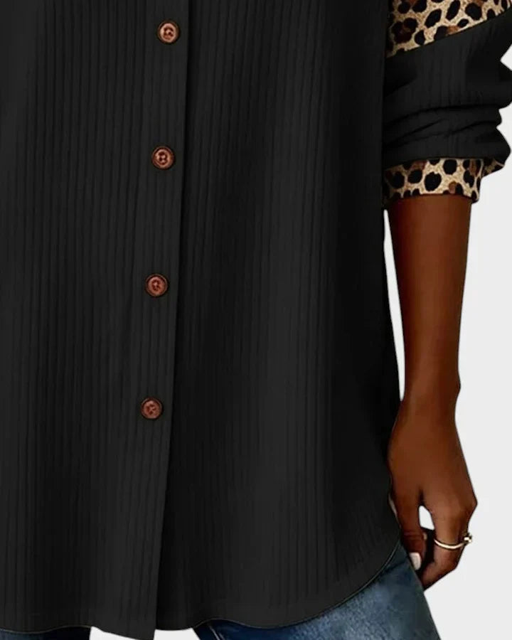 Arella™ | Elegant Printed Button-Down Blouse