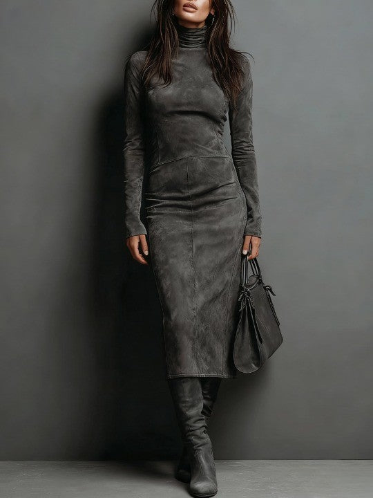 Vélin™ | Frosina Suede Midi Dress