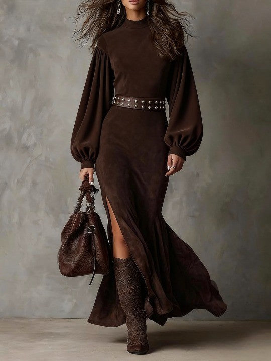 Vélin™ Harriet | Vintage Suede Midi Dress
