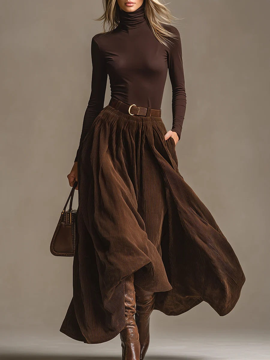 Vélin™ | Aveline Two-Piece Set (Turtleneck & Maxi Skirt)