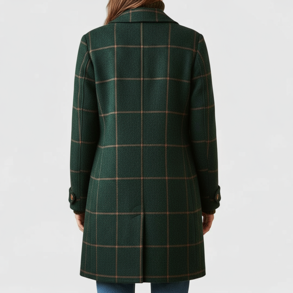 Maya - Women's Classic Plaid Tweed Coat