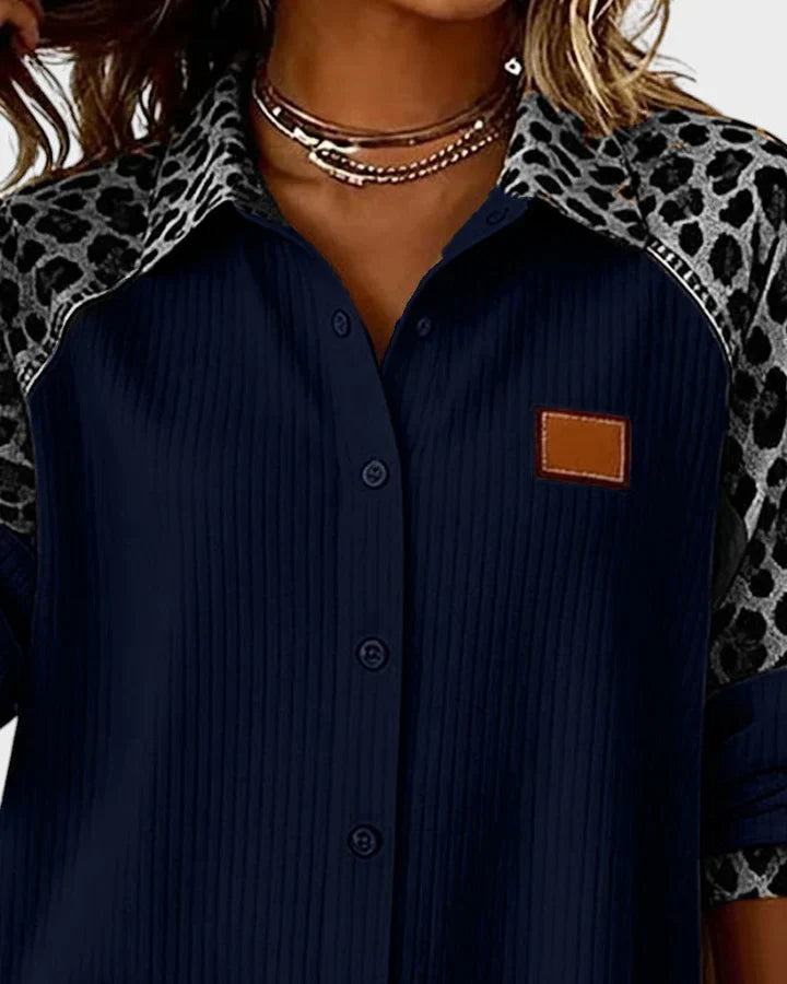 Arella™ | Elegant Printed Button-Down Blouse