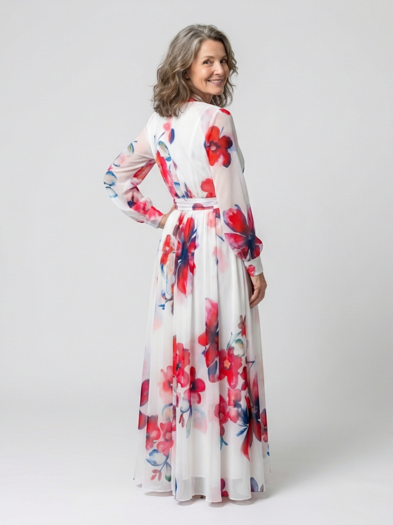Lillian | Elegant Floral Wrap Maxi Dress