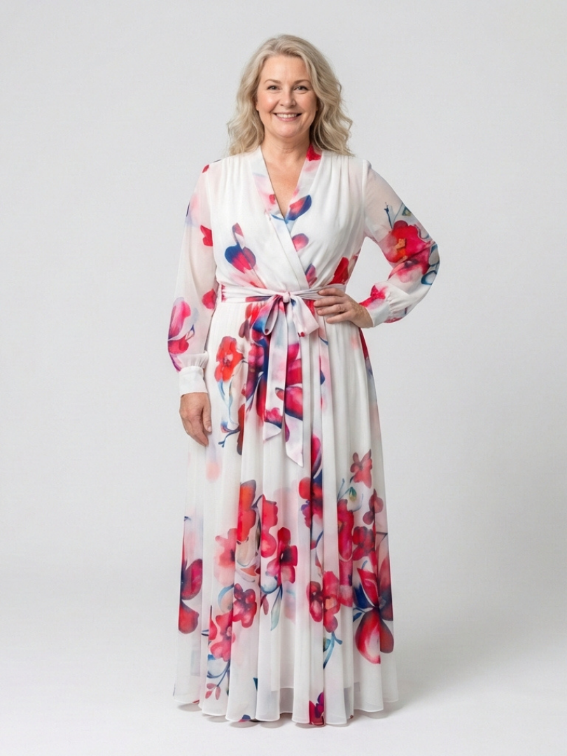 Lillian | Elegant Floral Wrap Maxi Dress