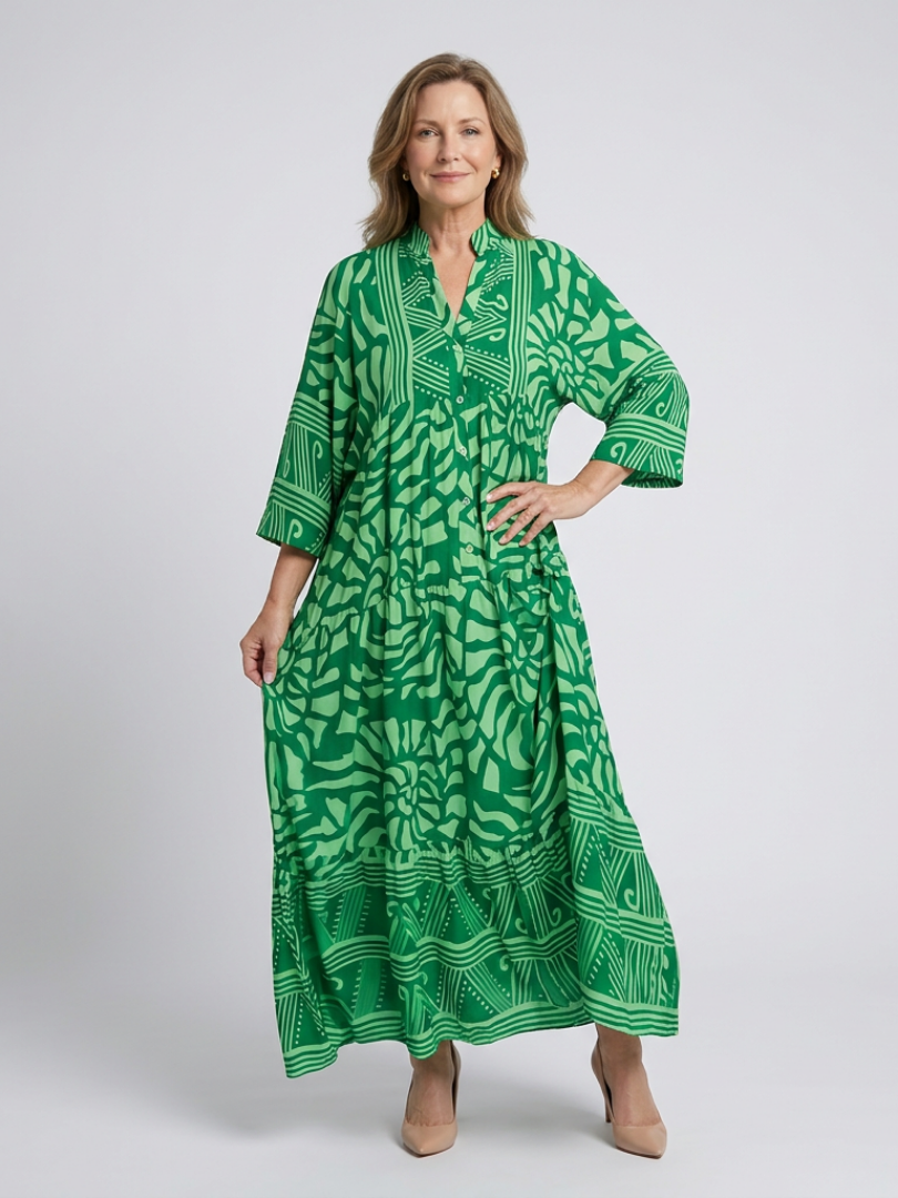 Marielle | Elegant Button-Front Midi Dress