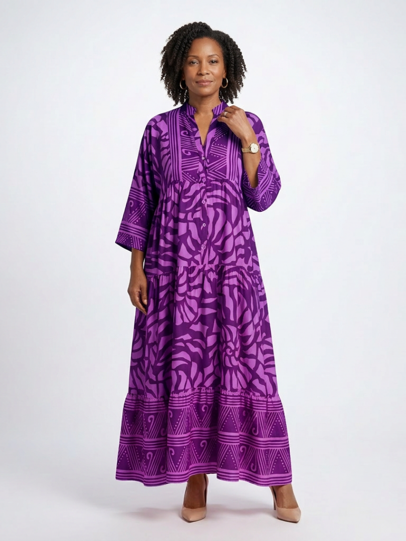 Marielle | Elegant Button-Front Midi Dress