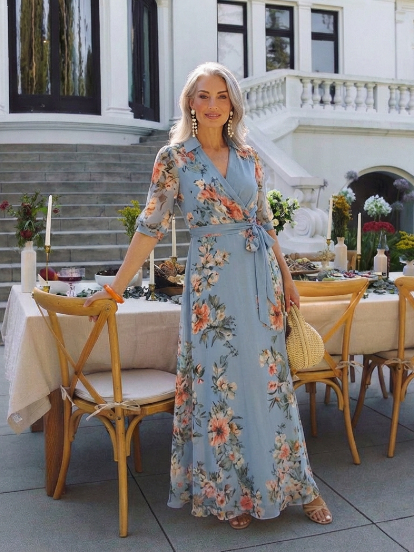 Elowen Floral V-Neck Maxi Dress